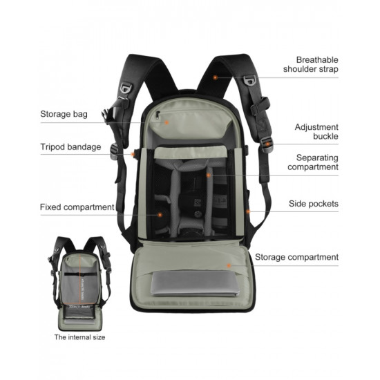 PULUZ Outdoor Portable Waterproof Scratch-proof Dual Shoulders Backpack PULUZ Outdoor Portable Waterproof Scratch-proof Dual Shoulders Backpack