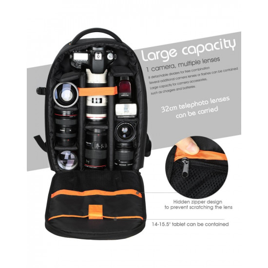 Camera Backpack for Travel Outdoor DSLR Photography Backpack 13 inch 18L with Tripod Holder&Laptop Compartment for Photography Hiking Travel Camera Backpack for Travel Outdoor DSLR Photography Backpack 13 inch 18L with Tripod Holder&Laptop Compartment for Photography Hiking Travel