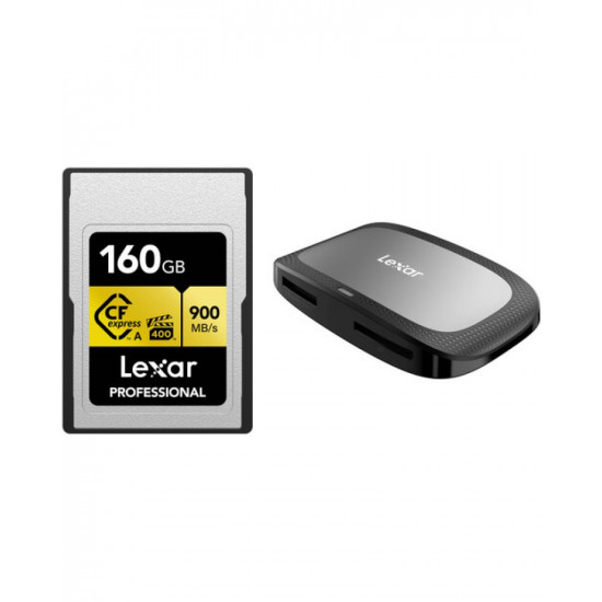 Lexar 160GB Professional CFexpress Type A Card GOLD Series with Card Reader Lexar 160GB Professional CFexpress Type A Card GOLD Series with Card Reader