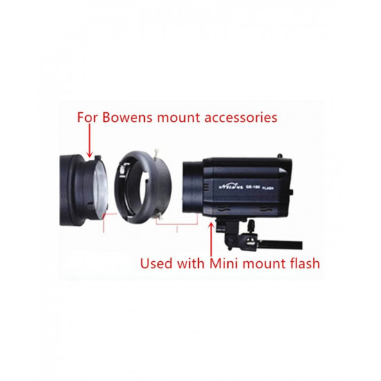 Speed ​​Ring Adapter to Connect Mini Flash Mount to Bowens Mount Fotogrpahy Accessories Interchangeable Mounts