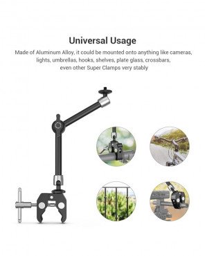 SmallRig Super Clamp w/ 1/4" and 3/8" Thread and 9.8 Inches Adjustable Friction Power Articulating Magic Arm with 1/4" Thread SmallRig Super Clamp w/ 1/4" and 3/8" Thread and 9.8 Inches Adjustable Friction Power Articulating Magic Arm with 1/4" Thread