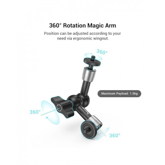 SmallRig Super Clamp w/ 1/4" and 3/8" Thread and 5.5 Inches Adjustable Friction Power Articulating Magic Arm with 1/4" Thread SmallRig Super Clamp w/ 1/4" and 3/8" Thread and 5.5 Inches Adjustable Friction Power Articulating Magic Arm with 1/4" Thread