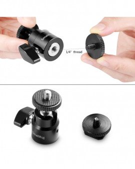 SmallRig Camera Hot Shoe Mount with 1/4"-20 Screw Ball Head (2pcs Pack)