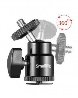 SmallRig Camera Hot Shoe Mount with 1/4"-20 Screw Ball Head (2pcs Pack)