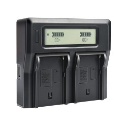 Dual Digital Battery Charger W/ LCD Display for NP-F970/750/550 Dual Digital Battery Charger W/ LCD Display for NP-F970/750/550