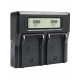 2Pc 6600mAh NP F970 Power Battery + Ultra Fast LCD Dual Charger for NP-F970/750/550