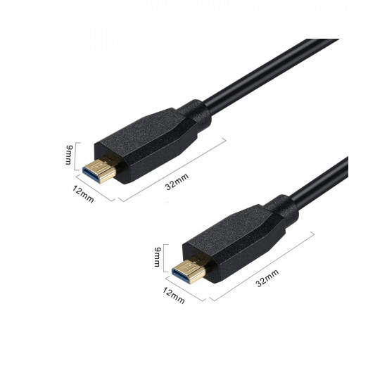 8K Ultra HD High Speed Micro HDMI to Micro HDMI-compatible Type D Male to Male Cable 0.3M