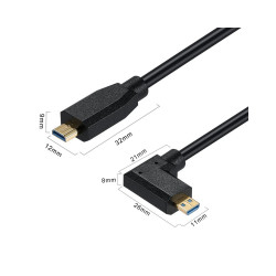 8K Ultra HD High Speed Micro HDMI to Micro HDMI-compatible Type D Male to Male Cable Left 0.3M