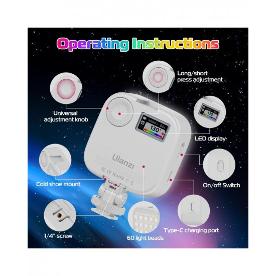 Ulanzi U60 RGB Video Light White Ulanzi U60 RGB Video Light White