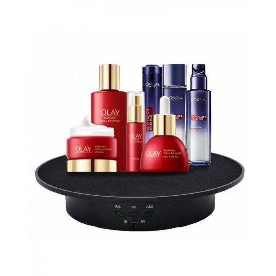 360Electric Rotating Display Stand Turntable Black Velvet Base Photography Turntable Jewelry And Shoes