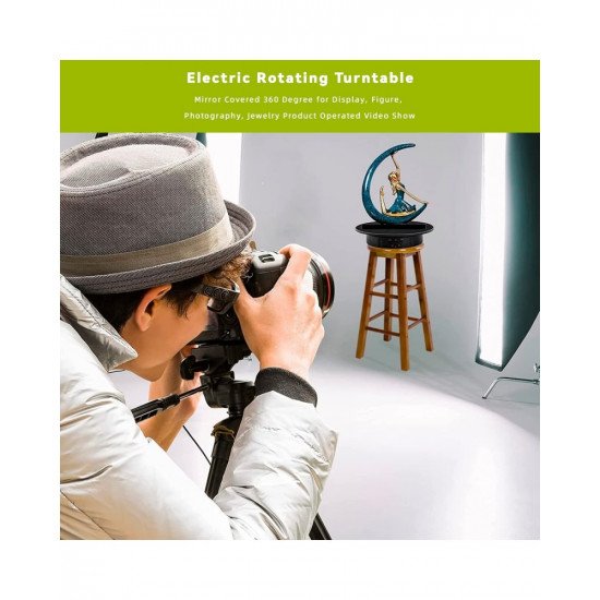 360Electric Rotating Display Stand Turntable Black Velvet Base Photography Turntable Jewelry And Shoes