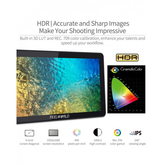 FEELWORLD F6 Plus V2 6 inch Touch Screen Monitor FEELWORLD F6 Plus V2 6 inch Touch Screen Monitor
