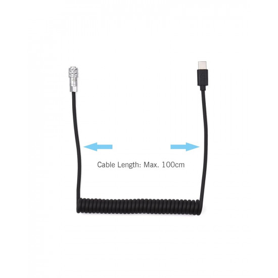 USB-C Power Cable Replacement for Blackmagic Pocket Cinema BMPCC 4K6K to USB Type-C Spring Cable USB-C Power Cable Replacement for Blackmagic Pocket Cinema BMPCC 4K6K to USB Type-C Spring Cable