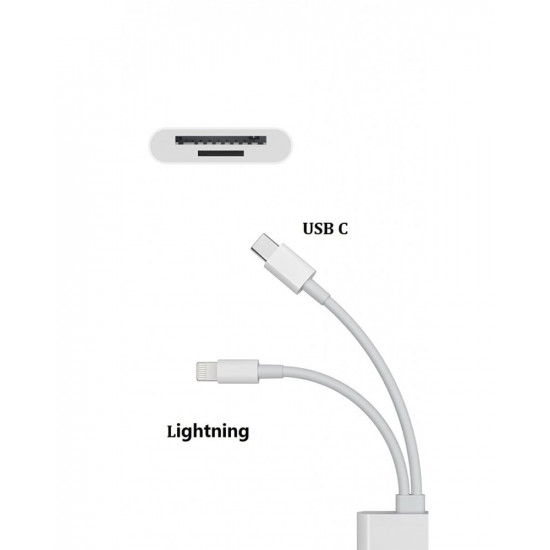 2in1 Card Reader Type-C Lightning to TF/SD Card Micro Camera Reader OTG Adapter Cable 2in1 Card Reader Type-C Lightning to TF/SD Card Micro Camera Reader OTG Adapter Cable