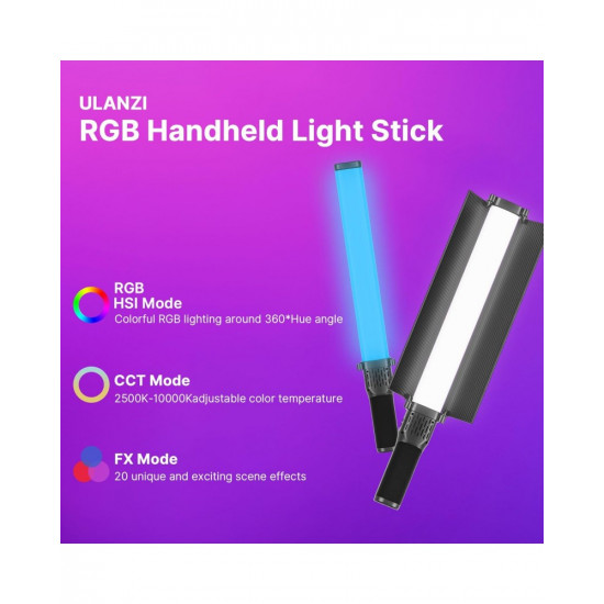 Ulanzi VL360 RGB LED Light Stick with Barn Door Ulanzi VL360 RGB LED Light Stick with Barn Door