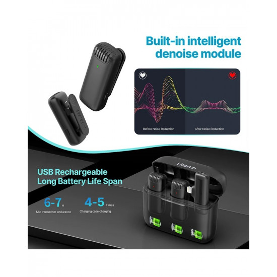 Ulanzi J12 Wireless Lavalier Microphone System (Lightning)
