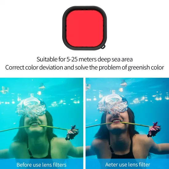 TELESIN 45M Diving Waterproof Case with Lens Filter for GoPro Hero 12/11/10/9