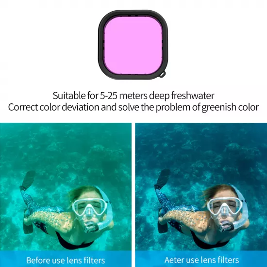 TELESIN 45M Diving Waterproof Case with Lens Filter for GoPro Hero 12/11/10/9