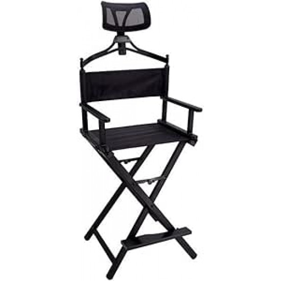 Makeup Folding Chair Aluminum Frame Artist Directors Chair With Headrest