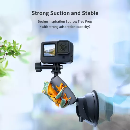 TELESIN Aluminum Alloy Camera Suction Cup Mount With Phone Clip TELESIN Aluminum Alloy Camera Suction Cup Mount With Phone Clip