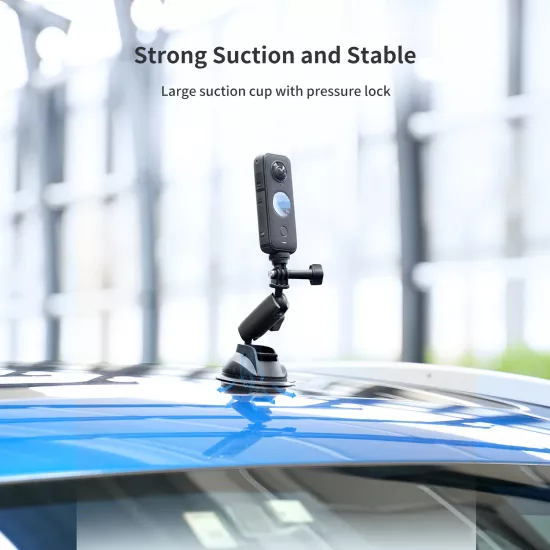 TELESIN Aluminum Alloy Camera Suction Cup Mount With Phone Clip TELESIN Aluminum Alloy Camera Suction Cup Mount With Phone Clip