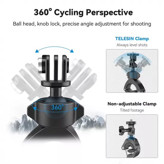TELESIN Bike Handlebar Clamp Mount TELESIN Bike Handlebar Clamp Mount