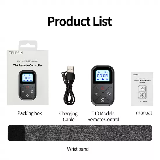 TELESIN T10 Smart Wireless Remote Control for GoPro 12/11/10/9/8/Max