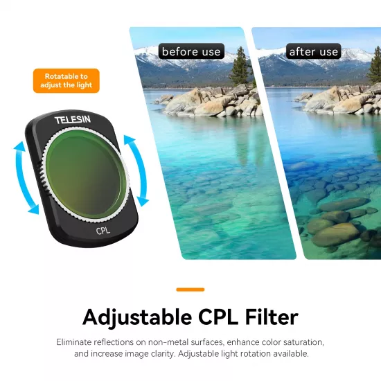 TELESIN CPL+ND16/64/256 Filter Set for DJI Pocket 3 TELESIN CPL+ND16/64/256 Filter Set for DJI Pocket 3