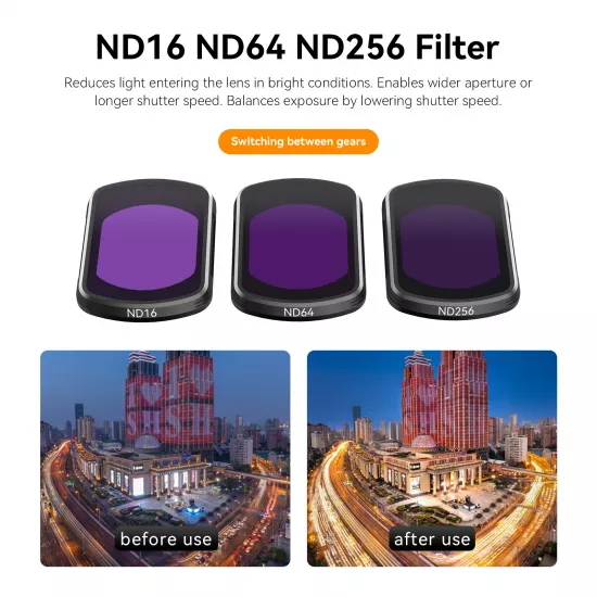 TELESIN CPL+ND16/64/256 Filter Set for DJI Pocket 3 TELESIN CPL+ND16/64/256 Filter Set for DJI Pocket 3