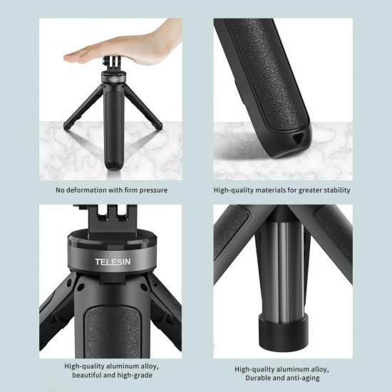 TELESIN Mini Desk Tripod/Selfie Stick for GoPro & Most Action Cameras