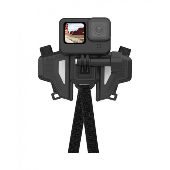 TELESIN Motorcycle Helmet Chin Mount for Action Cameras (Gray)