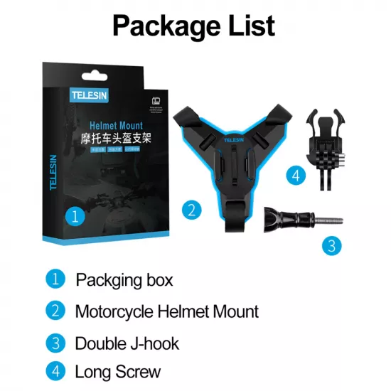 TELESIN Motorcycle Helmet Chin Strap Mount for Action Cameras TELESIN Motorcycle Helmet Chin Strap Mount for Action Cameras
