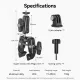 TELESIN Multifunction Crab Clamp with 2.3" Ball Head Arm