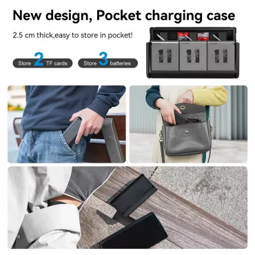 TELESIN Pocket Multifunctional Storage Charging Box for GoPro 9/10/11/12 TELESIN Pocket Multifunctional Storage Charging Box for GoPro 9/10/11/12