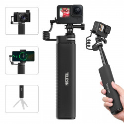 TELESIN Rechargeable Selfie Stick for Action Cameras & Smartphones