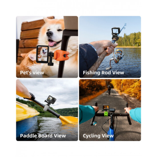 TELESIN Rubber Handlebar Mount for Action Cameras (Black)