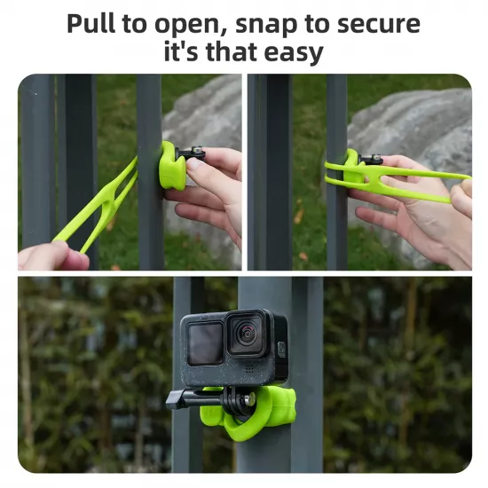 TELESIN Rubber Handlebar Mount for Action Cameras (Green)