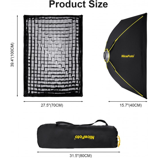 NiceFoto Quick Set Up Softbox With Grid ES-710(70x100cm)