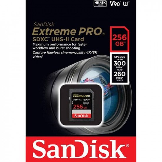 SanDisk 256GB Extreme PRO UHS-II SDXC 300 MB/s Memory Card