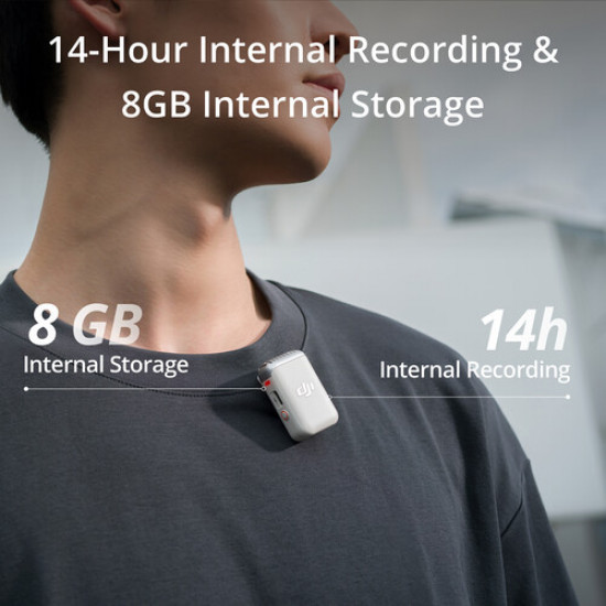 DJI Mic 2 Clip-On Transmitter/Recorder with Built-In Microphone (Platinum White) DJI Mic 2 Clip-On Transmitter/Recorder with Built-In Microphone (Platinum White)