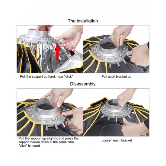 NiceFoto 70Pro Quick Installation Deep Softbox With Grid 70cm