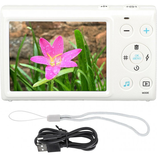 Digital Camera 64MP Video Camera with 18x Digital Zoom Auto-Focus 2.8" IPS Screen (White) Digital Camera 64MP Video Camera with 18x Digital Zoom Auto-Focus 2.8" IPS Screen (White)