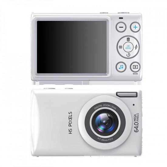 Digital Camera 64MP Video Camera with 18x Digital Zoom Auto-Focus 2.8" IPS Screen (White) Digital Camera 64MP Video Camera with 18x Digital Zoom Auto-Focus 2.8" IPS Screen (White)