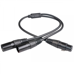 XLR Female to Dual XLR Male 3 Pin Patch Y Cable Balanced Microphone Splitter Cord 50cm