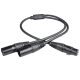 XLR Female to Dual XLR Male 3 Pin Patch Y Cable Balanced Microphone Splitter Cord 50cm