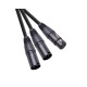 XLR Female to Dual XLR Male 3 Pin Patch Y Cable Balanced Microphone Splitter Cord 50cm