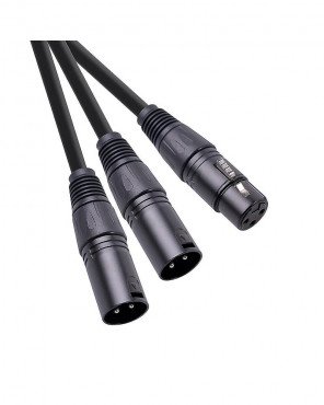 XLR Female to Dual XLR Male 3 Pin Patch Y Cable Balanced Microphone Splitter Cord 50cm XLR Female to Dual XLR Male 3 Pin Patch Y Cable Balanced Microphone Splitter Cord 50cm
