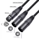 XLR Female to Dual XLR Male 3 Pin Patch Y Cable Balanced Microphone Splitter Cord 50cm