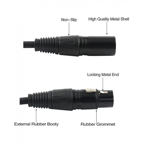 XLR Female to Dual XLR Male 3 Pin Patch Y Cable Balanced Microphone Splitter Cord 50cm