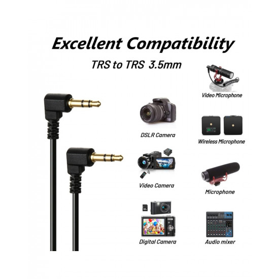 TRS-to-TRS 3.5mm Adapter Microphone Patch Cable 40cm TRS-to-TRS 3.5mm Adapter Microphone Patch Cable 40cm